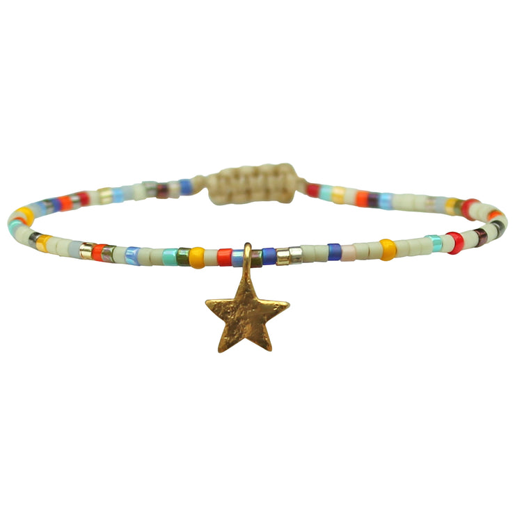 Pulsera Colours Hecha a Mano Con Detalle Estrella De Oro Para Niños