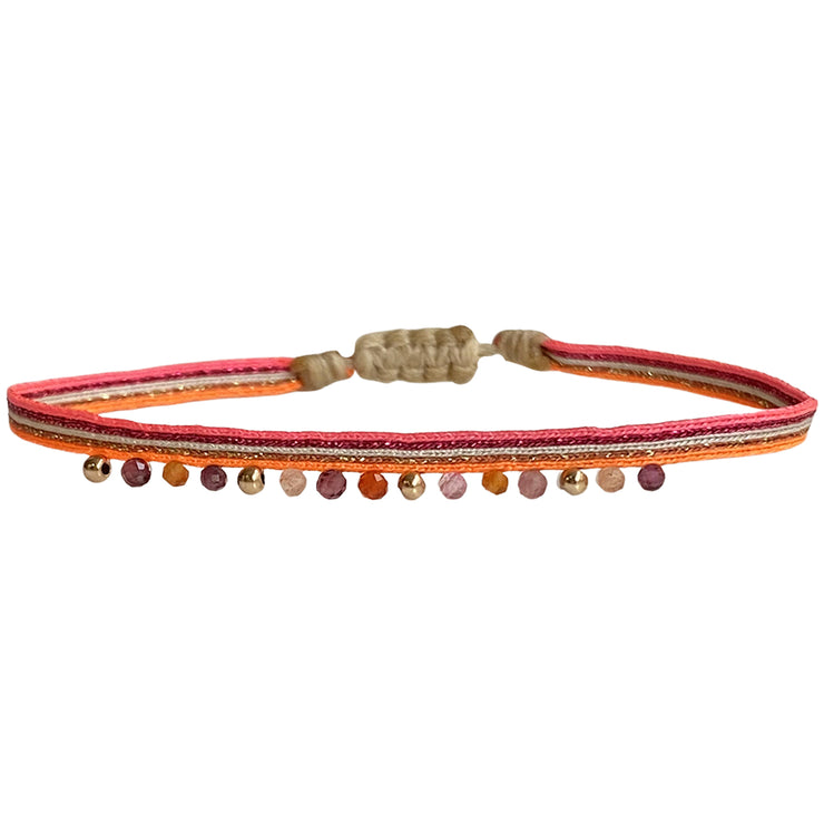 Pulsera Chic Hecha a Mano En Tonos Naranjas y Rosados